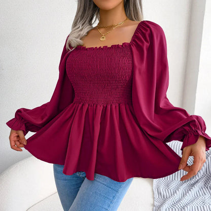 Blusa de gasa holgada para mujer 