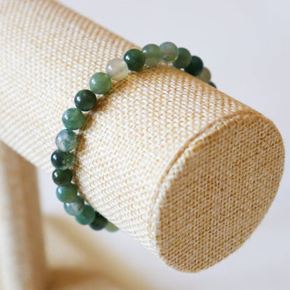 Bracelet en Agate mousse ✦ Equilibre, Nature et Joie de vivre