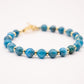 Bracelet in blue Apatite and 18 and 24 carat gold plated