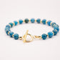 Bracelet in blue Apatite and 18 and 24 carat gold plated