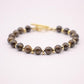  Bracelet in Bronzite and 18 and 24 carat gold plate