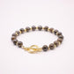  Bracelet in Bronzite and 18 and 24 carat gold plate