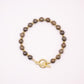  Bracelet in Bronzite and 18 and 24 carat gold plate