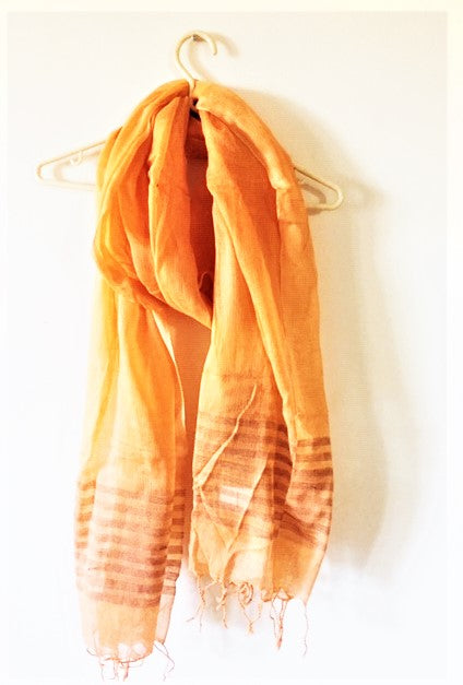 Women's Handloom Scarf- Persimmon Color From RSV Global Inc