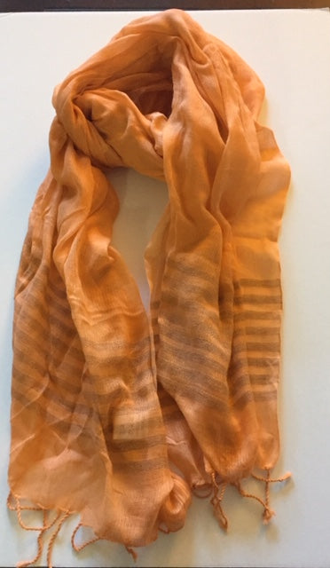 Women's Handloom Scarf- Persimmon Color From RSV Global Inc