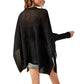 Womens Boxy Batwing Open Knit Sweater