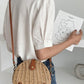 Casual Mini Oval Straw Crossbody Bag