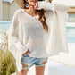 Womens Boxy Batwing Open Knit Sweater