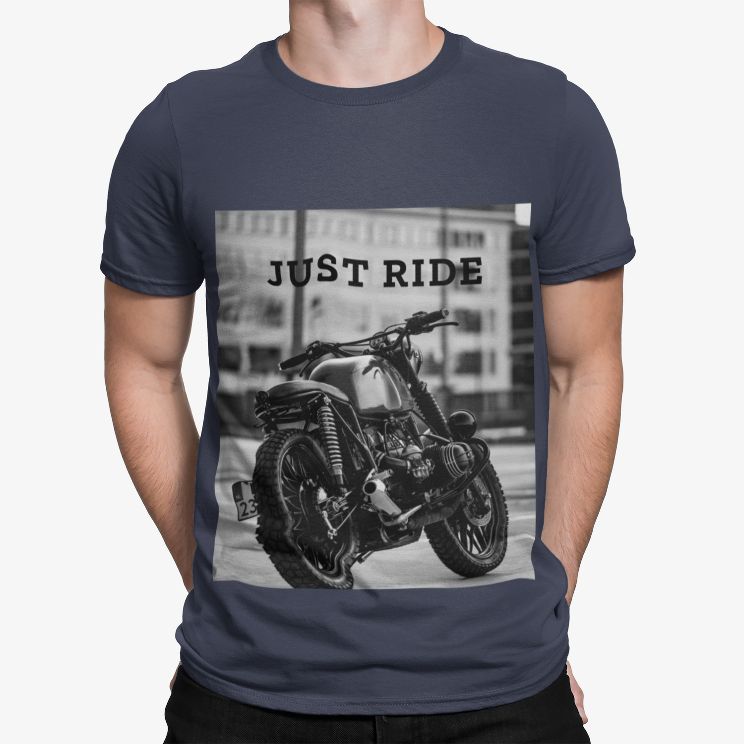 Motorcycle Just Ride Heavy Cotton T-Shirt